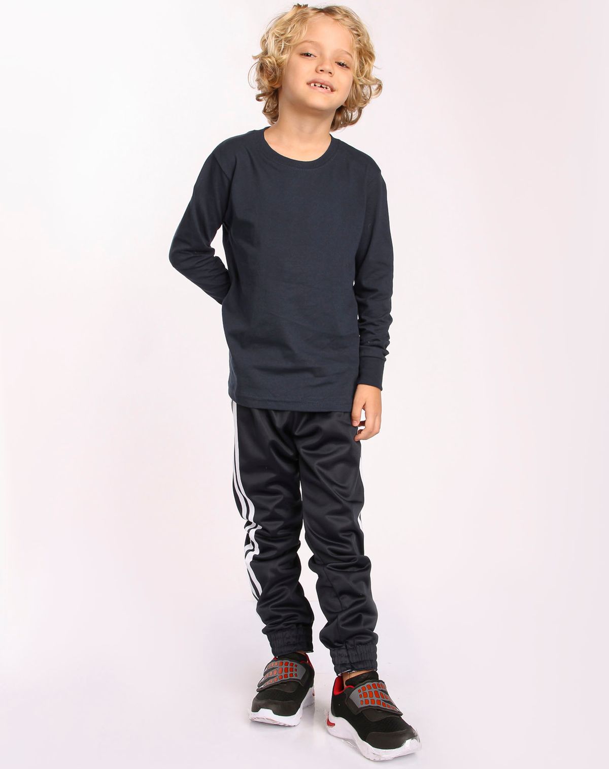 Calça Jogger Infantil Menino Listras - Tam. 4 a 8 Anos marinho - 4