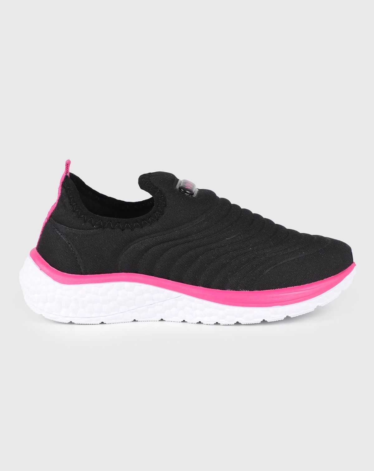 Tênis Jogging Slip On Infantil Menina preto/pink - 28