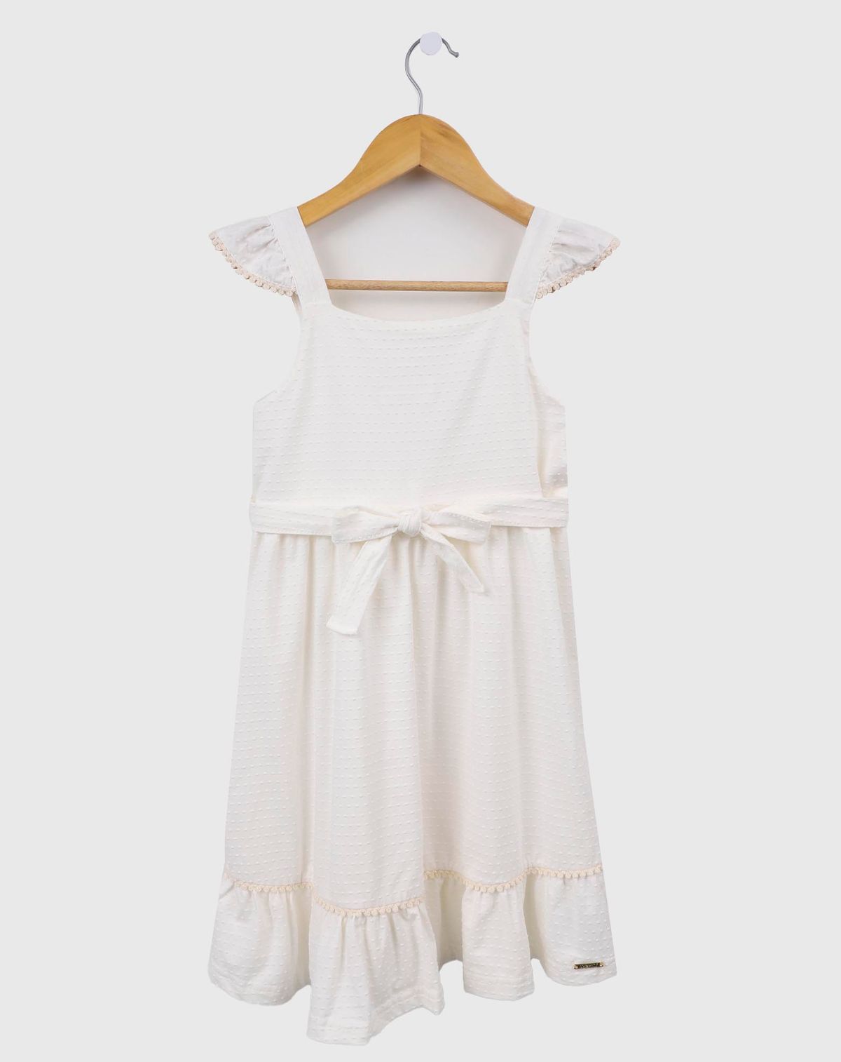 Vestido Infantil Menina Malha NIkko com Detalhes - Tam 4 a 8 anos off white - 4