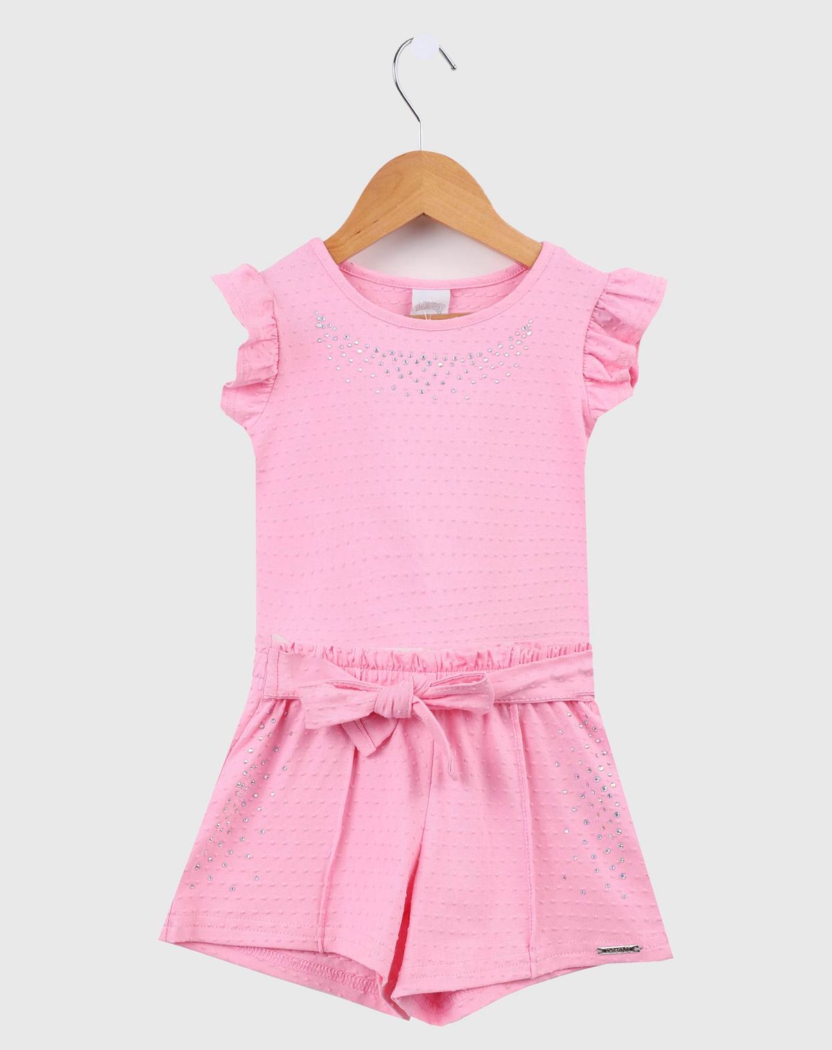 Conjunto Infantil Menina Com Strass Tam - 1 a 3 anos rosa - 1