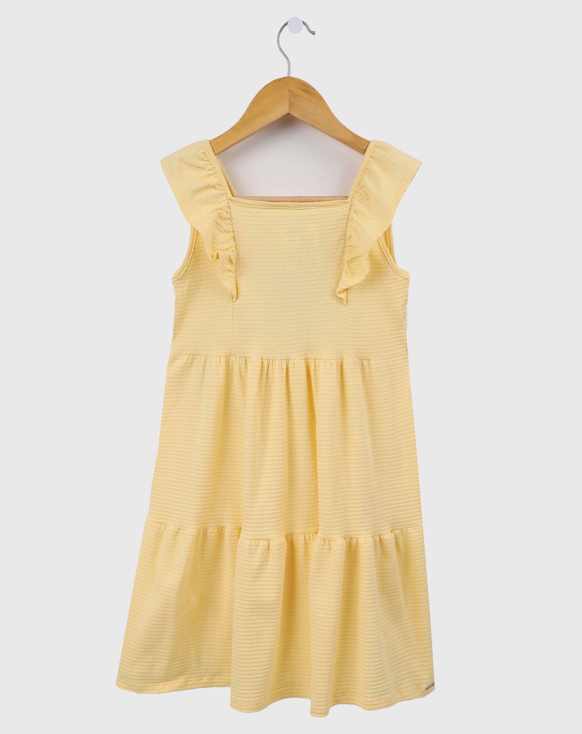 Vestido Curto Infantil Menina com Babados - Tam 4 a 8 anos amarelo - 4