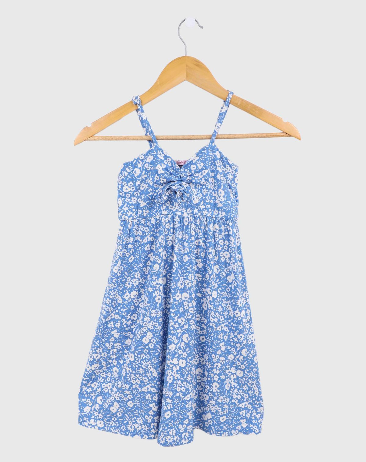 Vestido Midi Juvenil Menina Estampado azul - 10