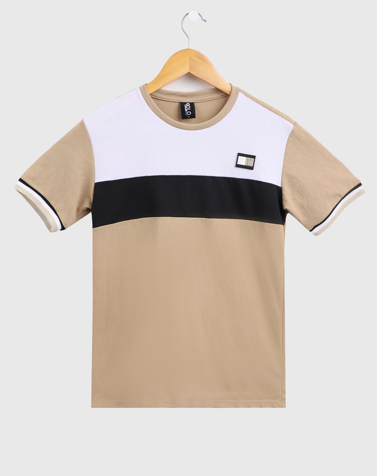 Camiseta Juvenil Menino Manga Curta Estampada Casual bege - 10