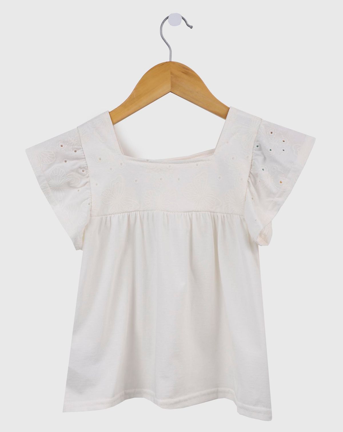 Vestido Infantil Menina Manga Curta Verão - Tam 4 a 8 anos off white - 4