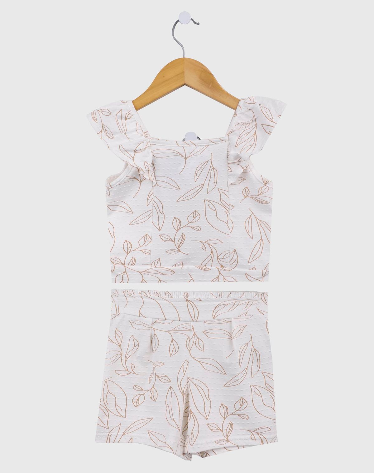 Conjunto Infantil Menina Verão Sem Manga - Tam 4 a 8 anos off white - 4