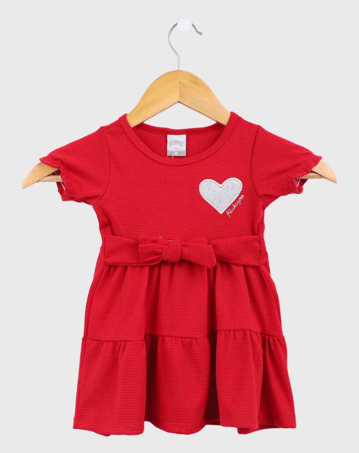 Vestido Infantil Menina Estampa Coração - Tam 1 a  3 anos vermelho - 1