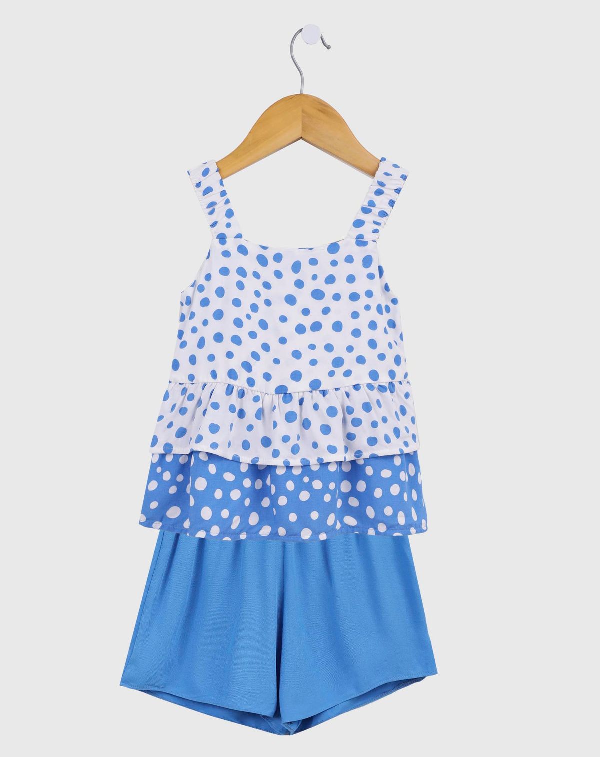 Conjunto Infantil Menina Regata Estampado - Tam 4 a 8 anos azul - 4