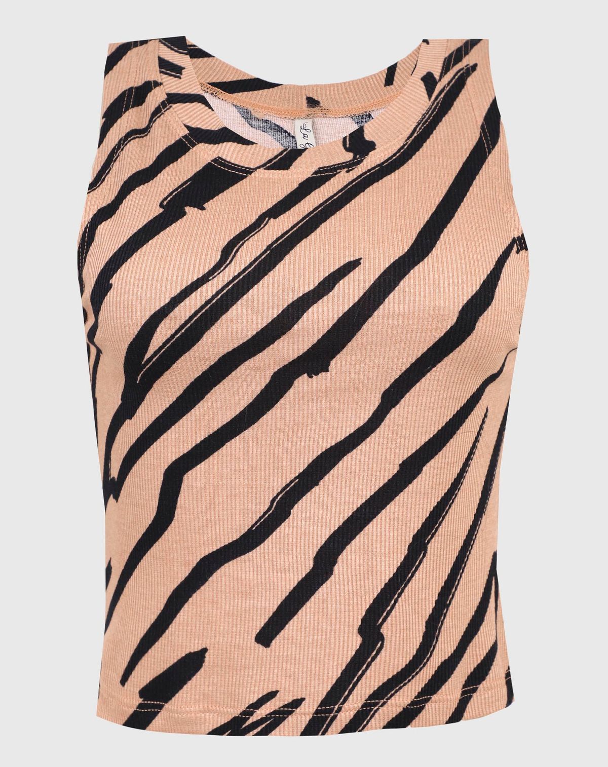 Blusa Regata Feminina Estampa Animal Print bege escuro - p