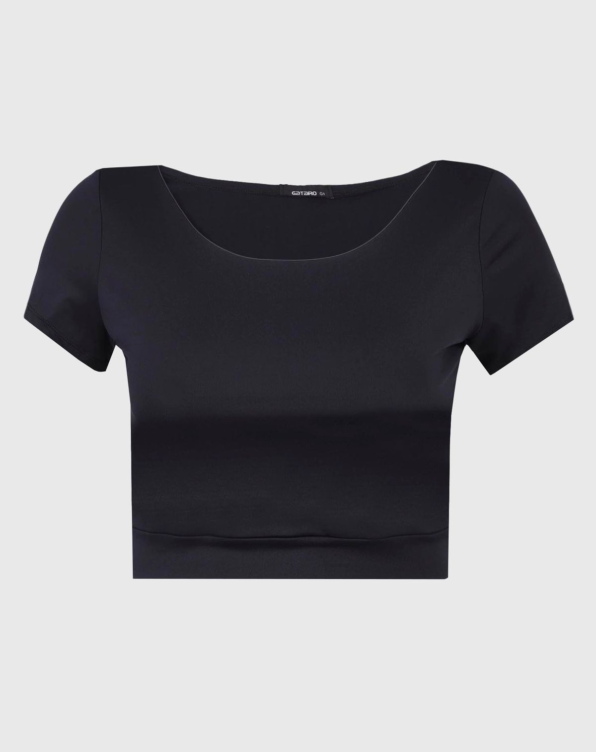 Blusa Cropped Manga Curta Feminina Plus Size preto - g1