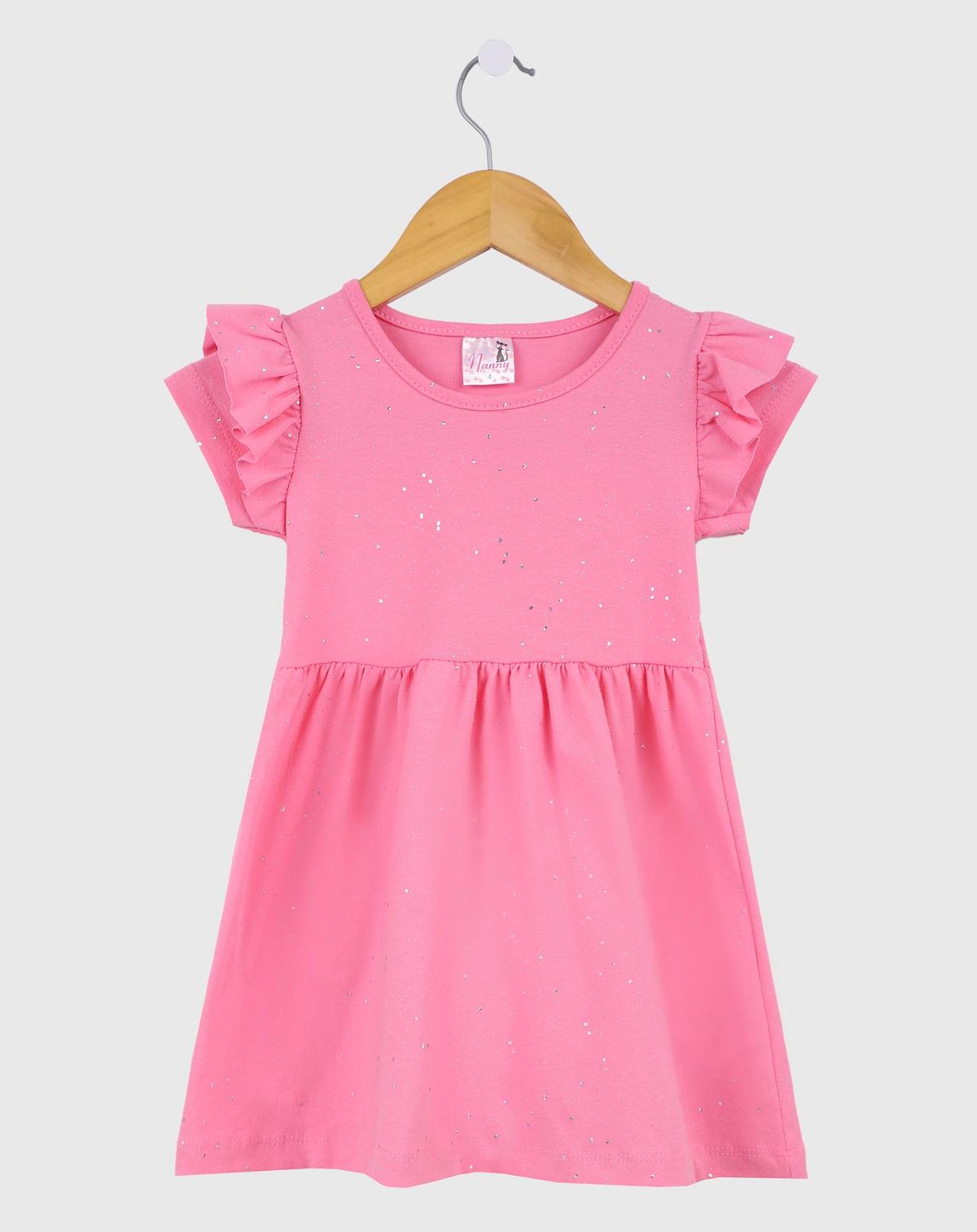 Vestido Infantil Feminino Detalhes Brilhantes Tam - 4 a 8 anos chiclete - 4