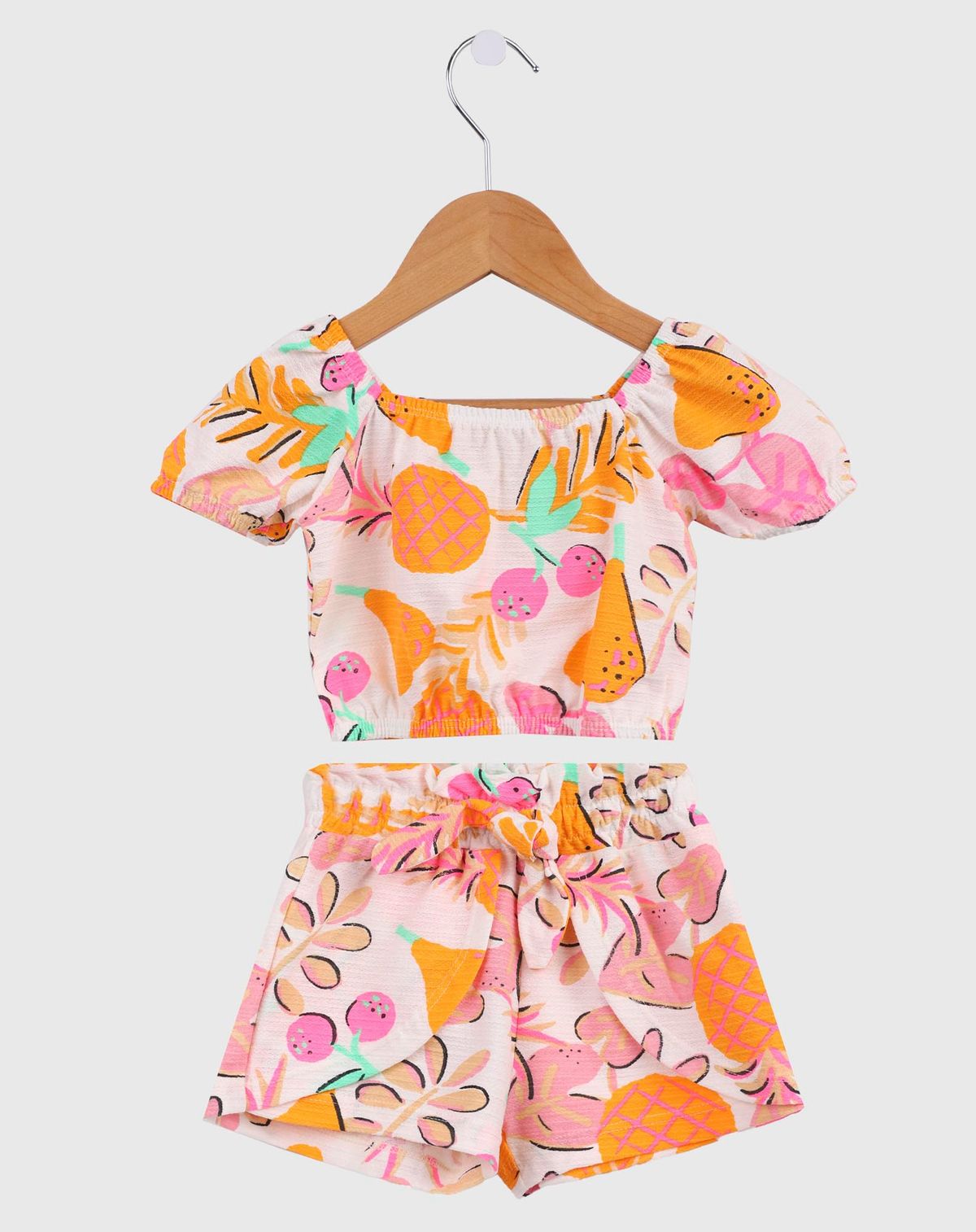 Conjunto Curto Infantil Menina Estampa Frutas - Tam.: 1 a 3 anos laranja - 1